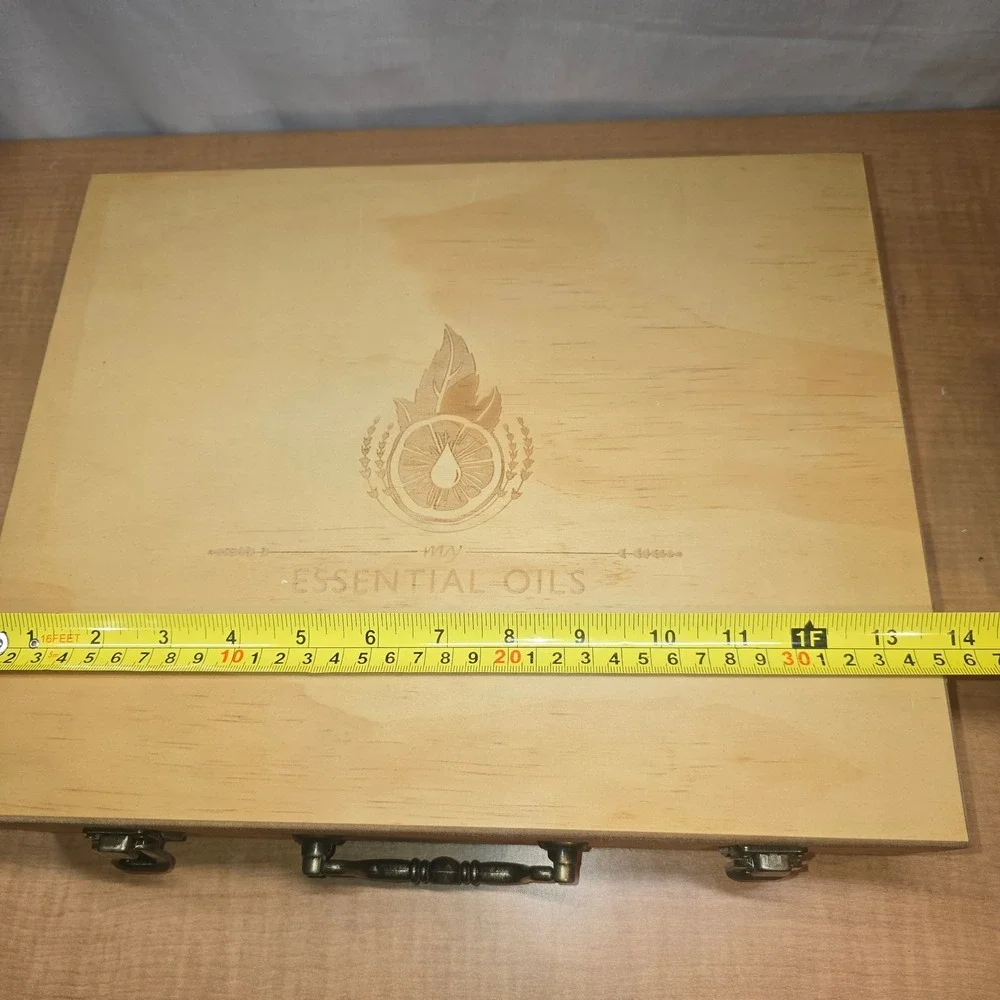 doTerra Essential Oil Engraved Wooden Storage Box Holds‎ 68 Bottles + foam pad